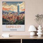 Vintage Metal Tin Sign，Taipei Taiwan vintage travel poster，Funny Bathroom Decor, Restroom Decoration, Funny Bathroom Wall Art Tin plaque(30x40cm）12x16 inch-AI10 - Image 2