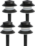 GreenLighting Paradise Low Voltage Landscape Pathway Lights - 2 Tier Outdoor Garden Lights - Easy, Simple Installation - Walkway, Lawn, Landscape Lighting (Black, 4 Pack) by GREENLIGHTING