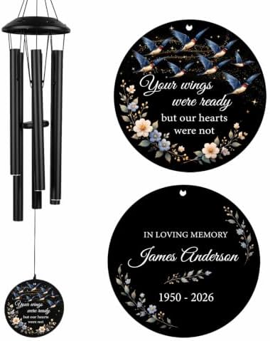 Personalized 32" Wind Chimes for Outside, Memorial Gifts for Loss by Astarin
