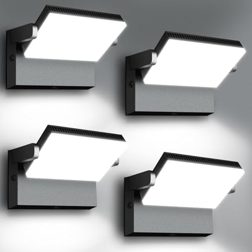 ledmo 150W LED 360° Rotatable Flood Lights, Outdoor Adjustable Head Exterior Lighting Fixture, 5000K Waterporof Commercial Security Wall Pack for Yard, Garage, Barn, House, 4 Pack by LEDMO