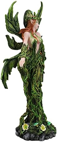 Ebros Elemental Earth Gaia Forest Green Roots and Vines Crown Fairy Statue Decorative Mythical Fantasy Magic Garden Fairies Figurine Collectible - Image 2