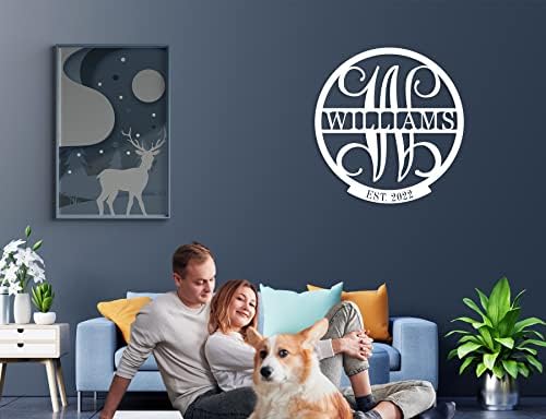 ENFODREAM Personalized Family Name Sign, Monogram Wall Decor, Custom Last Name Sign, Metal, 12x12 inches, Steel with Painted Finish - Image 3