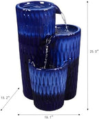 Blue Ceramic Fountain - Serenity in Simplicity, No Lights - Image 6