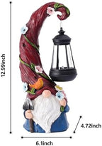 Pohabery Gnome Garden Decor Statue Solar Gnomes Decorations for Yard with Lantern Light Outdoor Decorations for Patio Mom Gift - Image 6
