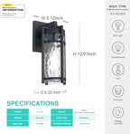 Outdoor Wall Light Fixtures, Waterproof Front Porch Light, Modern Exterior Lighting with E26 Socket, Wall Sconce Lantern Lamp, Black Outside Light for Front Door, House, Garage, Patio (2 Pack) - Image 6