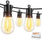 Brightever 50FT LED Outdoor String Lights for Patio Decor by Brightever