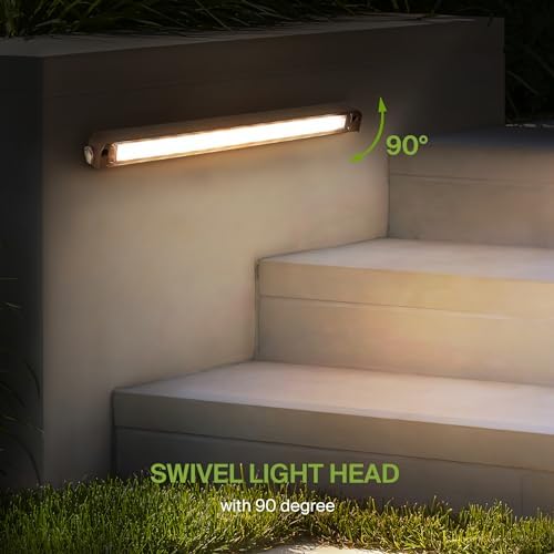 ASD LED 12 Inch Retaining Wall Light Fixture, Hardscape Paver Lighting | 5CCT, Low Voltage, Swivel, Waterproof, ETL Listed | 5W 330LM 2200K-5000K 12V | Landscape Step Illumination | Bronze, 4 Pack - Image 5