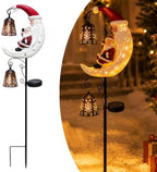 Christmas Santa & Snowman Moon Solar Garden Stake Light for Outdoor Decor by Muhubaih