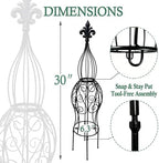2-Pack Iron Garden Obelisk Trellis, 30" Rose Climbing Plant Support - Image 2
