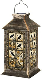Solar Lantern Outdoor Garden Hanging Lantern Crow Skull Roses Butterflies Birdcage Golden Black Gothic Waterproof Solar Powered Lighting Outside Table Lamp for Patio Deck Yard Camping by Unknown