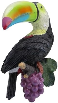 Outdoor Statue Toucan Tree Hugger Outdoor Statues Exotic Bird Sculpture Garden Decor - Image 6