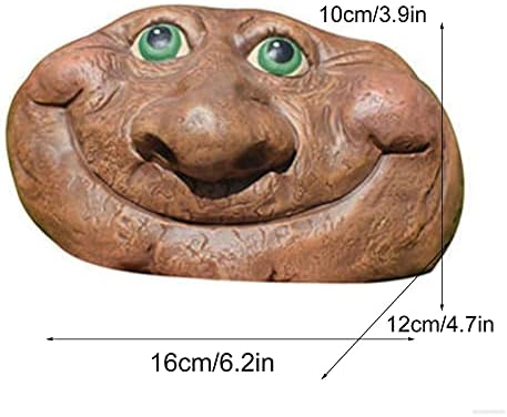 outdoor statues for Garden, front porch Garden Ornaments Outdoor Funny Rock Face Stone Smiley Statue Stone Creative Garden Statue Perfect Ornament For Indoor Outdoor Garden Porch Patio ( Color : #2 ) - Image 2