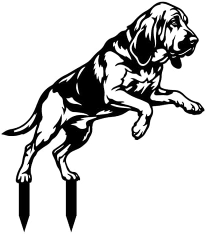 Dog Metal Garden Stake - Weatherproof Dog Silhouette Yard Art, Decorative Outdoor Sign for Lawn & Patio, Heartfelt Gift for Bloodhound Lovers(Jump,10") by VORISCAPE