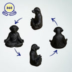OLOMA Concrete Meditating Dog Statue Heavy Stone Garden Sculpture Weather Resistant Outdoor Indoor Decor for Patio Lawn Yard Entryway Meditation Space Accent Feature - Image 4