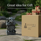 OLOMA Gothic Gargoyle Concrete Garden Statue Outdoor Fantasy Cement Sculpture Decorative Beat Lawn Ornament Handcrafted Stone Mythical Creature Medieval Fantasy Halloween Garden Decor - Image 3