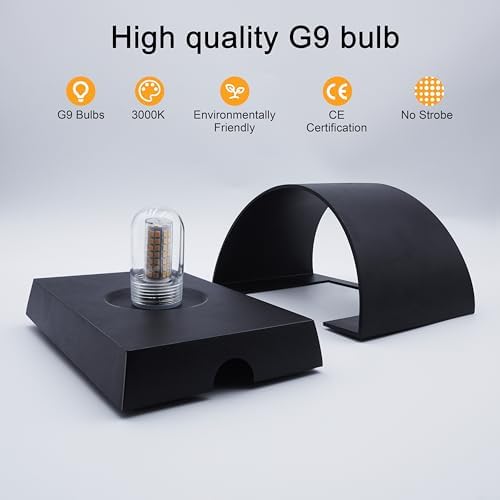 KICAAO Modern G9 Wall Sconces 2Pack, Warm White 3000K,with G9 Bulbs - Image 5
