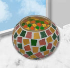 Solar Outdoor Table Lamp, Solar Powered Mosaic Glass Ball Garden Lights Waterproof Color Changing Mood Night Lights (H) - Image 5
