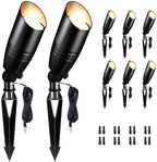 Landscape Spotlights, Black Low Voltage LED Outdoor Lighting, IP65 Waterproof Aluminum uplight for Yard House Porch Without MR16 Bulb 8 Pack by Varmtalys