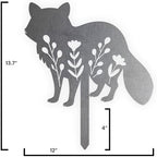 Animal Floral Metal Garden Stake | Raw Metal Patinas Over Time | Yard Art Decor Spring Summer Decorations Flower Bed Plant Stakes Marker (Racoon) - Image 3