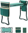 Ohuhu Garden Kneeler and Seat, Heavy Duty Garden Stool with EVA Foam Kneeling Pad, Foldable Gardening Bench with 2 Tool Pouches, 2-in-1 Portable Gardening Supplies, for Seniors by Ohuhu