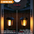 Dynaming 4 Pack Solar Flame Lanterns Outdoor, Hanging Solar Powered Wall Mounted Sconce Lights, Flickering Flame LED Light Auto On/Off, Waterproof for Garage Stair Patio Front Porch Yard - Image 4