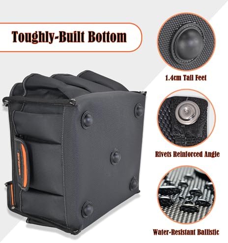 WELKINLAND 40-Pockets HVAC Tool Tote, 25L Open Top Electrician Tool Bag - Image 6