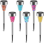 Solar Lights Outdoor Decorative, Solar Garden Lights Stakes, Flower Bed Decorations Mosaic, Decor for Path, Waterproof, 6 Pack by Solarek
