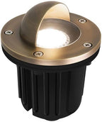 GKOLED LED Brass Well Lights, 12V In Ground Light Outdoor, IP67 Waterproof Low Voltage Landscape Lighting with MR16 Bulb and Swivel Base, 5W 140LM 2700K, Up Light for Garden Trees Bushes, Beacon Top by GKOLED