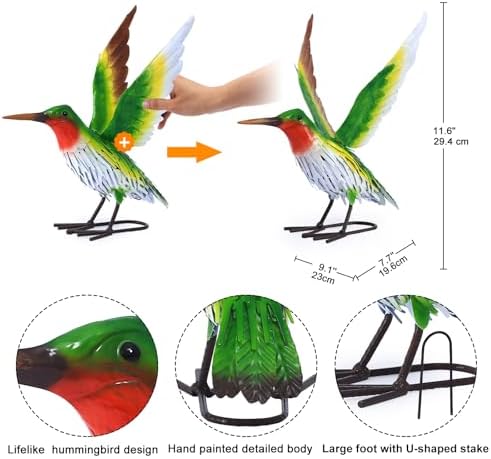 Nacome Hummingbird Metal Garden Statue: Easy Assemble Outdoor Decor - Image 4