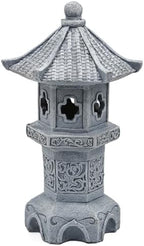 Resin Solar Japanese Pagoda Garden Statue Lantern, Decorative Zen Landscape Light for Yard Patio Lawn, Waterproof Outdoor Decor Style 4 - Image 3