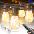 addlon 72FT LED Outdoor String Lights, Waterproof Dimmable Bulbs for Patio by addlon