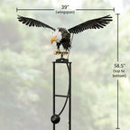 Red Carpet Studios Garden Stake Metal Rocker Gardening Yard Art, 58.5" Tall with 38" Wingspan, Bald Eagle - Image 6