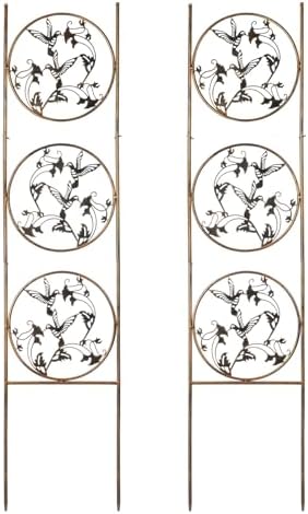 SUNNYPARK Set of 2 Hummingbird Metal Garden Trellis for Climbing Plants, Decorative Vegetables Flowers Vine Trellis for Outdoor Patio 55'' H x 12.4'' W by SUNNYPARK