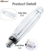 1000Watt Hydroponic High Pressure Sodium HPS Grow Light Bulb Lamp,High PAR Enhanced Red and Orange Spectrums,CCT 2100K,Ultra Bright 140,000 Lumens,E39 Base,1pack - Image 6