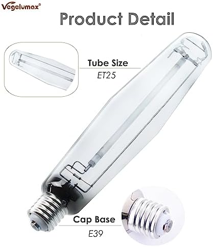 1000Watt Hydroponic High Pressure Sodium HPS Grow Light Bulb Lamp,High PAR Enhanced Red and Orange Spectrums,CCT 2100K,Ultra Bright 140,000 Lumens,E39 Base,1pack - Image 6