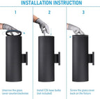 LEONLITE 2-Pack 22" Outdoor Cylinder Wall Light, Up and Down, E26 Base - Image 5