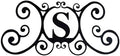 24 Inch House Plaque Letter - Wrought Iron Metal Scrolled Monogram Initial Letter for Home Door Wall Hanging Art Decor Family Name Last Name Letter Sign (S, 24 x 11 inches,Thick 0.078 inch (2mm)) by Unknown