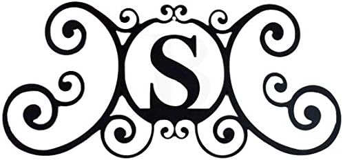 24 Inch House Plaque Letter - Wrought Iron Metal Scrolled Monogram Initial Letter for Home Door Wall Hanging Art Decor Family Name Last Name Letter Sign (S, 24 x 11 inches,Thick 0.078 inch (2mm)) by Unknown
