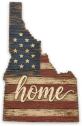 Idaho Home State Shape Sign – Vintage American Flag Wall Art by MRC+Wood+Products