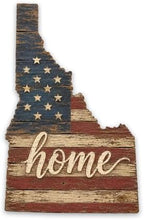 Idaho Home State Shape Sign – Vintage American Flag Wall Art by MRC+Wood+Products