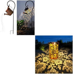 Solar Lanterns Outdoor Waterproof,Metal Watering Can with Hook 1PC，Solar Lanterns for Outside,Sunflower Bee and Butterfly Garden Decor Lights,Waterproof Solar Powered Hanging Lantern for Patio,1PC by Merrytech