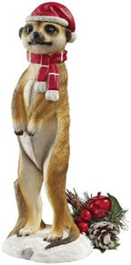 Christmas Decorations - Merry Meerkat Holiday Porch Greeter Meerkat Statue: Set of Two by DesignToscano