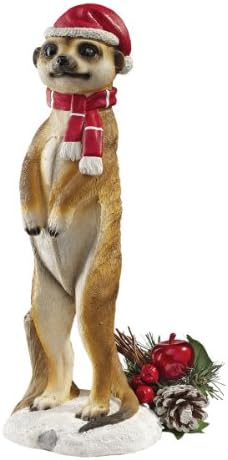 Christmas Decorations - Merry Meerkat Holiday Porch Greeter Meerkat Statue: Set of Two by DesignToscano