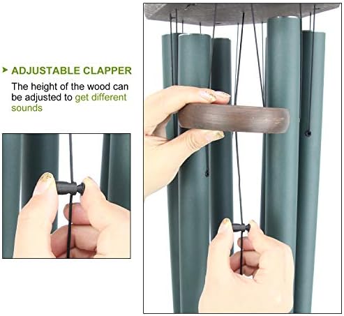 Large Wind Chimes for Outside 44 inch Green Deep Tone Garden Gift Outdoor - Image 4