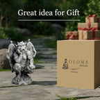 OLOMA Sitting Gothic Gargoyle Concrete Garden Statue Outdoor Yard Decor Handmade Beast Fantasy Sculpture Weather Resistant Cement Lawn Ornament Patio Porch Yard Lawn Decor - Image 7