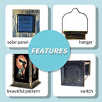 Solar Lantern Pastel Leaded Glass Rabbit Outdoor Waterproof Garden Hanging Lantern Solar Powered Lighting Outside Solar Light for Patio Yard Camping, Gifts for Women Mom - Image 5