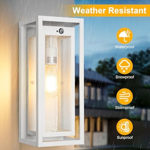 15" Motion Sensor Outdoor Wall Lights, Outdoor Sconces, 2 Pack - Image 5