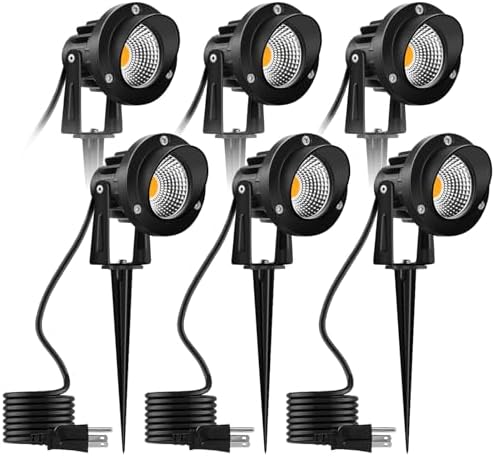 Romwish 10W Landscape Lighting, 120V Plug-in Outdoor Spotlights, 6 Pack by ROMWISH