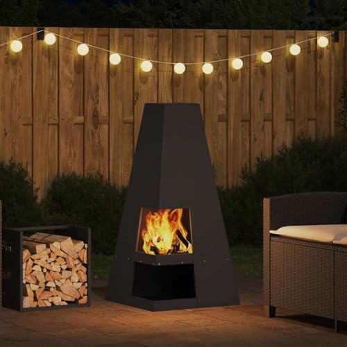 Mosaic Fire Pit Black White 26.8 Inch Steel - Image 2