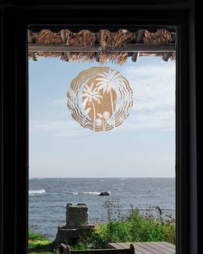 10 Inch Brown Palm Trees Wind Spinner for Yard and Garden, Tropical Vintage Summer Botanical Hanging Ornaments Outdoor 3D Kinetic Wind Sculpture Spinners Indoor Outdoor Patio Décor Ornaments Gift - Image 6